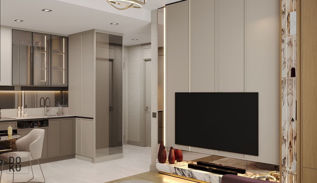Toker Bulvar 1+1 salon renderı